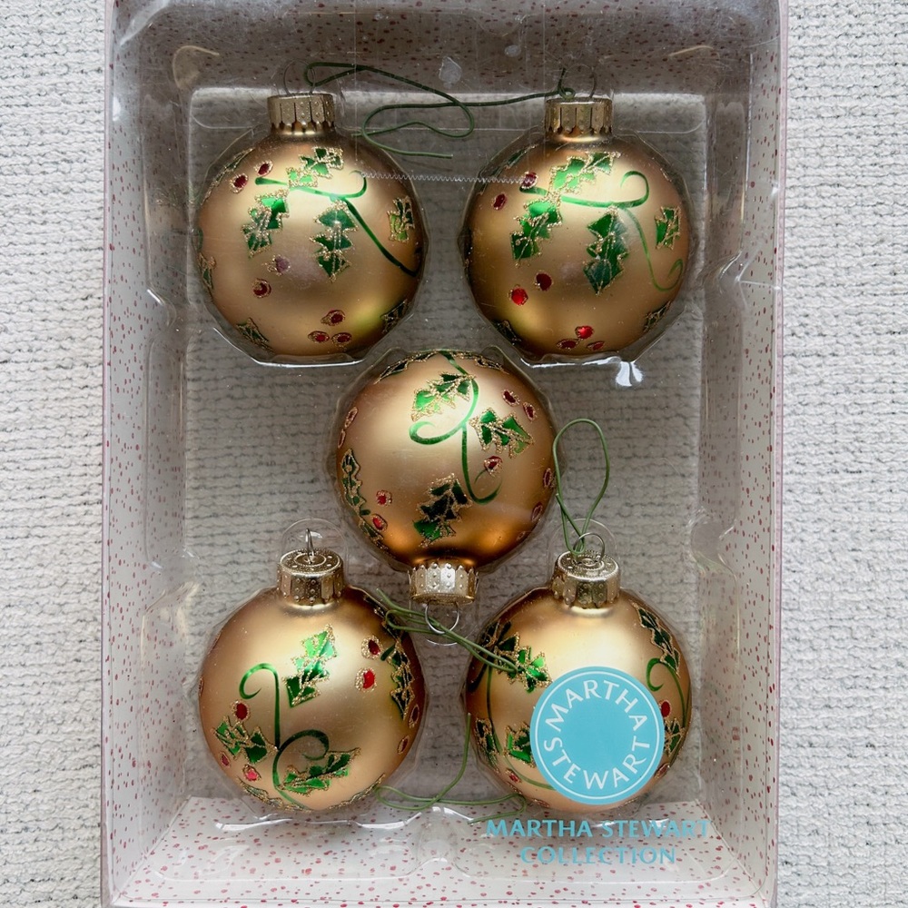 Martha Stewart Gold Holiday Ornaments